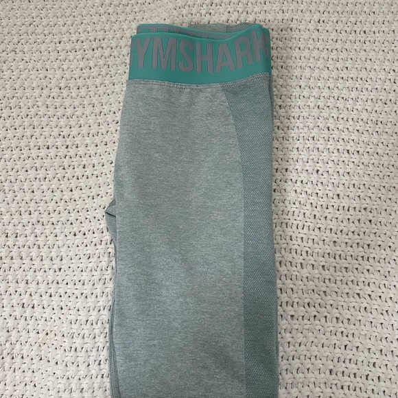 GYMSHARK FLEX FLOW RISE - LEGGINGS - WOMEN'S - SPRING GREEN MARL/JADE GREEN- med - Picture 1 of 5